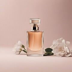 Wall Mural - bottle of perfume with flower