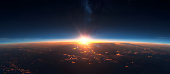 Wall Mural - sunrise from space