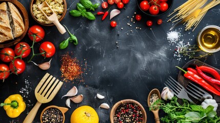 Canvas Print - Food Ingredients Background