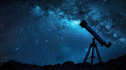 Poster - Telescope Under Milky Way