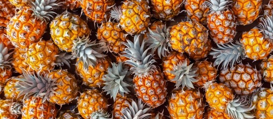 Wall Mural - Closeup of Fresh Pineapples