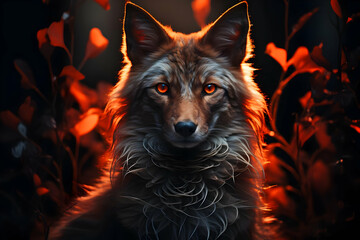 Wall Mural - Fiery Fox in the Forest