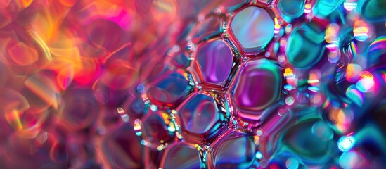 Sticker - Abstract Colorful Bubbles Macro Photography