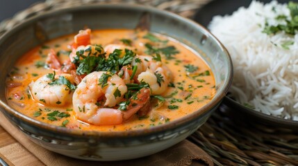 Canvas Print - Shrimp Curry with Rice