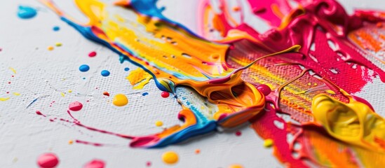 Sticker - Abstract Art with Colorful Paint Splashes