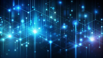 Dark gradientblue abstract blurred bokeh coding development futuristic glow grid hi-tech light lines minimalistic pattern programming script sophisticated tech wallpaper.