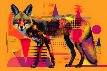 Poster - Geometric Fox Art