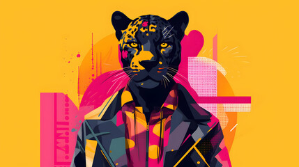 Wall Mural - Leopard in a Jacket