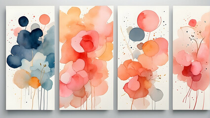 Wall Mural - Watercolor Abstract Blobs Series