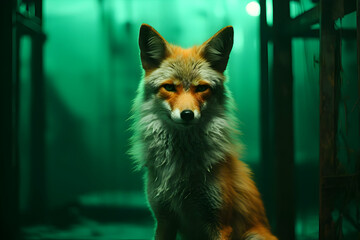 Poster - Fox in Green Light