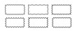 © Sviatlana - SeA collection of rectangular linear frames with wavy edges. Square shapes with zigzag borders. Set of black elements for design, decoration, banner, poster, label, tag, flyer. Vector illustration.