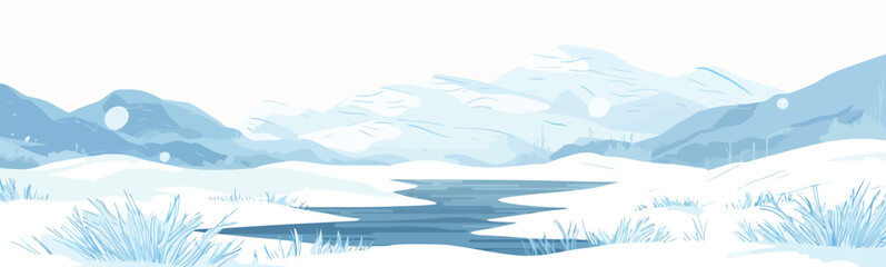 Wall Mural - snowy landscape isolated vector style