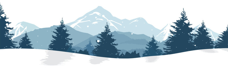 Wall Mural - snowy landscape isolated vector style