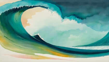 Wall Mural - golden waves: an artistic summer illustration
