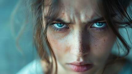 Wall Mural - a woman with blue eyes