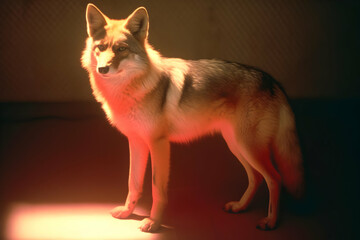 Canvas Print - Coyote in Red Light