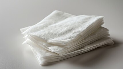 Poster - A pile of clean white towels resting on a table