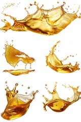 Poster - A set of four colorful liquid splashes on a white background, perfect for use in design and editorial projects