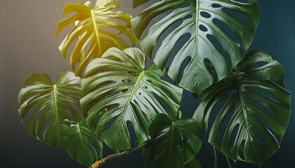 Poster - monstera leaf vintage tropical illustration