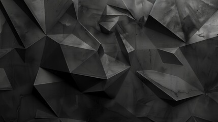 Poster - Geometric background featuring triangular shapes for design purposes Vibrant grey digital image with polygons against a dark backdrop