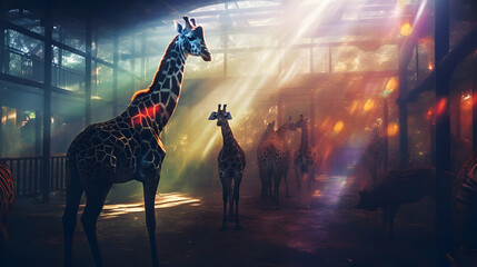 Poster - Giraffes in Golden Light