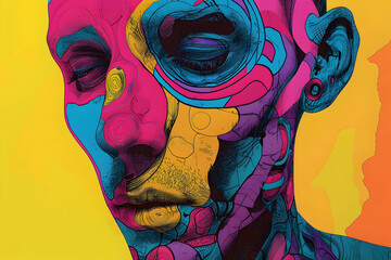 Poster - Abstract Colorful Face Art