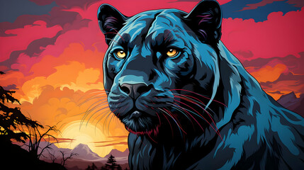 Sticker - Black Panther Sunset