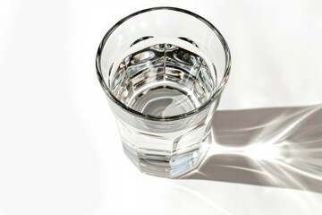 Poster - A clear glass filled with water sits on a flat surface