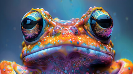 Wall Mural - Colorful Frog Close-Up