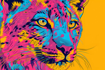 Canvas Print - Colorful Cat Portrait