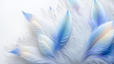 Pastel background, blue and white feathers. Abstract texture