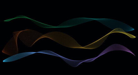 Fototapete - abstraction design dark background waves graphics