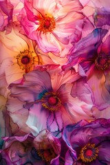 Wall Mural - A bouquet of colorful flowers photographed up close