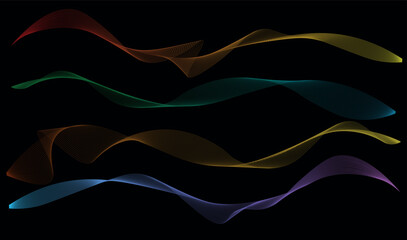 Fototapete - abstraction design dark background waves graphics
