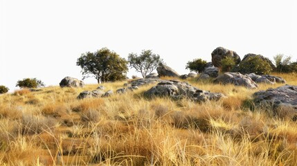 Poster - A giraffe stands tall on a dry grass-covered field, providing an interesting scene