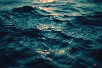 Poster - A close-up shot of a calm and serene body of water