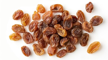 Poster - A pile of dried raisins on a white surface