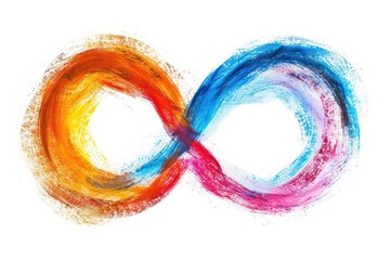 Poster - A vibrant painting of an endless sign composed of colorful paint, ideal for backgrounds, illustrations or decorative purposes