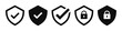 © icons gate - Shield check mark icon and shield lock icon privacy symbol - security shield protection icon with tick symbol. secure private sign