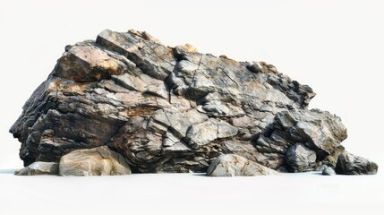 Poster - A large rock sits atop a snow-covered ground, perfect for winter scenery or outdoor adventure scenes