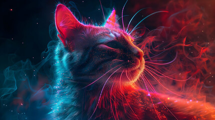 Sticker - Cosmic Cat: A Stunning Image