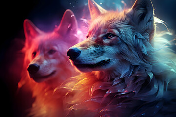 Canvas Print - Wolf with Magical Fur