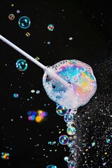 Poster - A cluster of soap bubbles suspended in mid-air