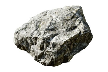 Poster - A close-up of a large rock with a smooth surface, set against a plain white background
