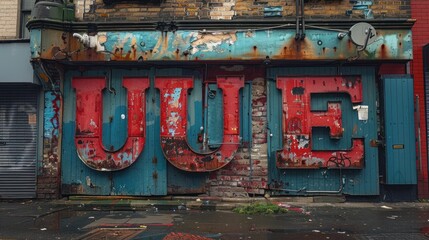 Wall Mural - Vintage Sign in the City