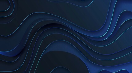 Poster - Blue and black vector abstract background with wavy elements and gradients for technology, finance, and business designs. Ideal for slides, posters, brochures, websites, emails various design projects