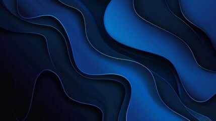 Poster - Blue and black vector abstract background with wavy elements and gradients for technology, finance, and business designs. Ideal for slides, posters, brochures, websites, emails various design projects