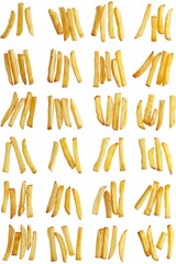 Poster - A plate of golden brown French fries on a clean white surface