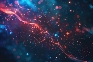 Poster - A vibrant blue and red abstract background featuring twinkling stars