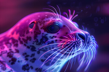 Sticker - Neon Seal Portrait